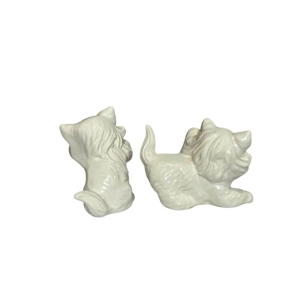Playful White Blue Eyed Persian Kitten/Cat‎ Porcelain Figurines 5